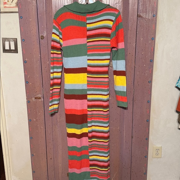 NWOT Fashion Nova vibrant striped maxi sweater dress - Picture 4 of 4